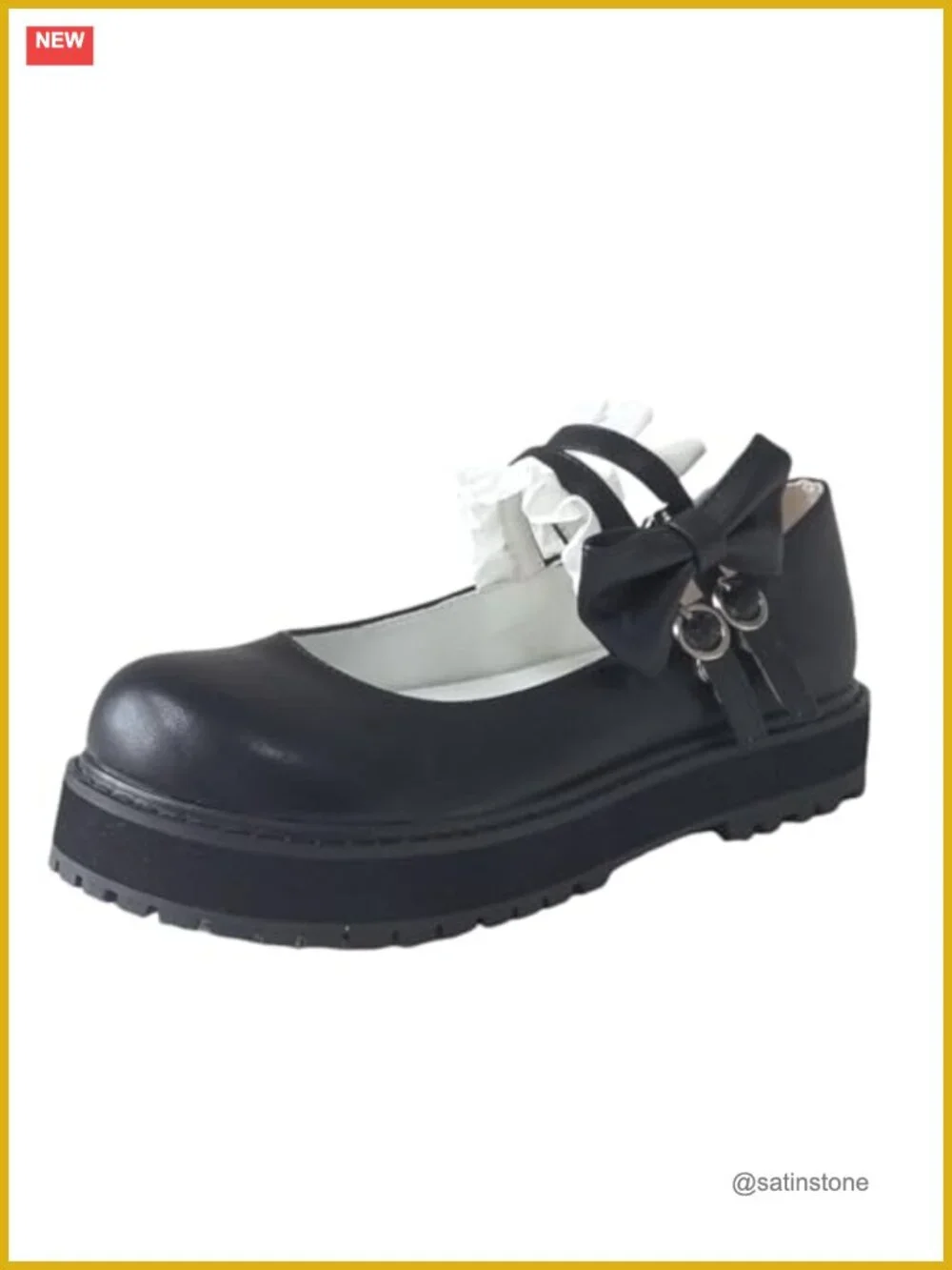 Lolita Mary Jane Flats with Bow - Kawaii Cosplay Shoes
